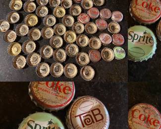 Collection of Vintage 60’s Coke/Tab/Sprite Bottle Caps-Falcons & NFL All Stars 