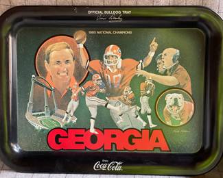 Original 1980’s Vince Dooley Georgia Bulldog Coca-Cola Tray