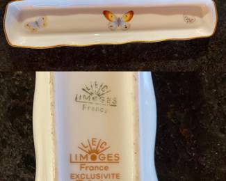 Limoges France Porcelain Butterflies small Rectangular Dish
