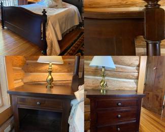 Restoration Hardware King size Head Board/Footboard & Pair Nightstands 
