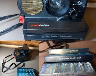 Vintage Sonar OneStep Polaroid Pronto Land Camera
Vintage Sylvania & General Electric Flash Bars