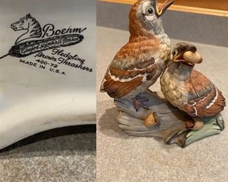  Boehm USA Porcelain Bird Figurine ( Hedgling Brown Thrashers #400-72
