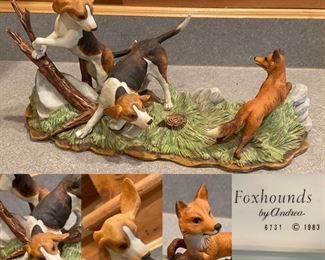 1983 Porcelain Figurine ( Foxhounds by Andrea) #6731
