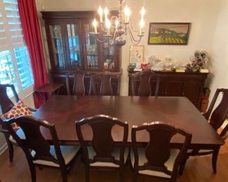dining room set, table and 8 chairs