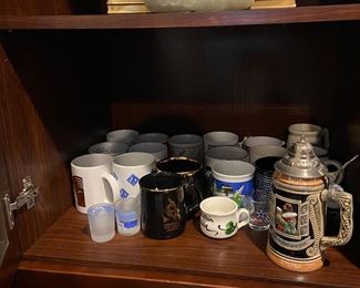 assorted mugs and stein