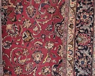 Wine and blue oriental rug