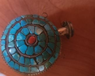 Amulet inlaid with turquoise