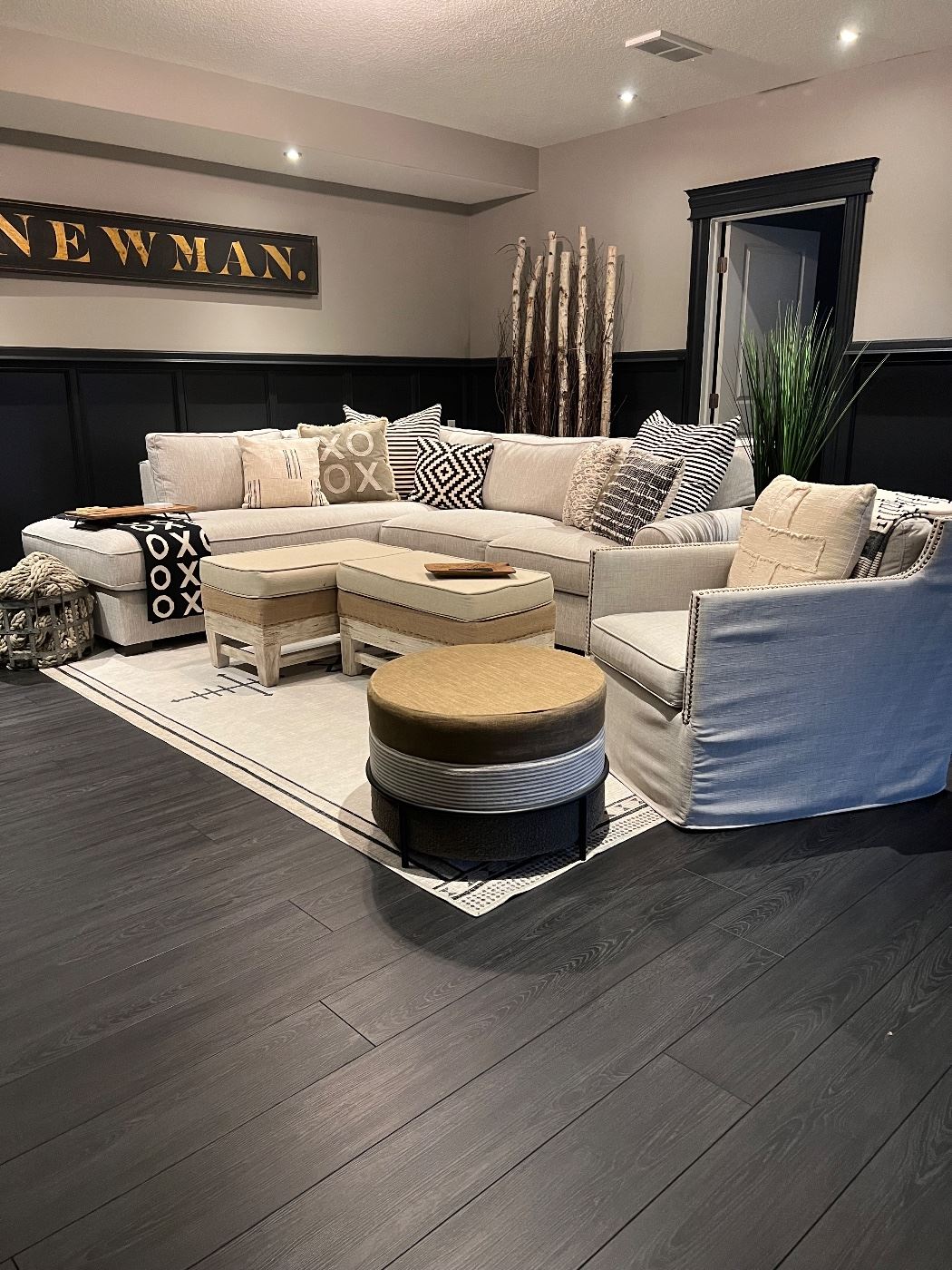 Sectional Sofa from Homemakers: Used Sparingly — Like New. 

Accent Pieces and Furniture from Accents and Interiors in Urbandale. 