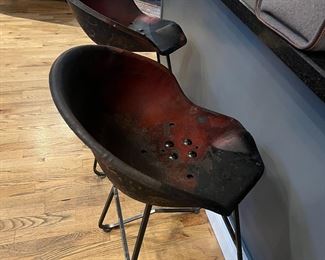 Custom Barstools Made from Vintage Reclaimed Tractor Seats. Very One of a Kind….Very Cool! 