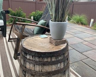 Custom Made Whiskey Barrel Outdoor Adirondack Chairs