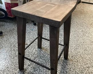 Wooden Distressed Counter Stools 