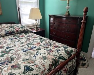 Federal Bedroom Suite
Full Size Bed, Dresser with Mirror, Night Stand and Chest of Drawers
Custom Made Bedding (Queen Size) with Matching Shower Curtain