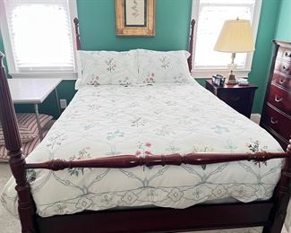 Custom Made Embroidered Bedding (Full Size). A Duvet with Insert, Two Pillow Shams and a Dust Ruffle