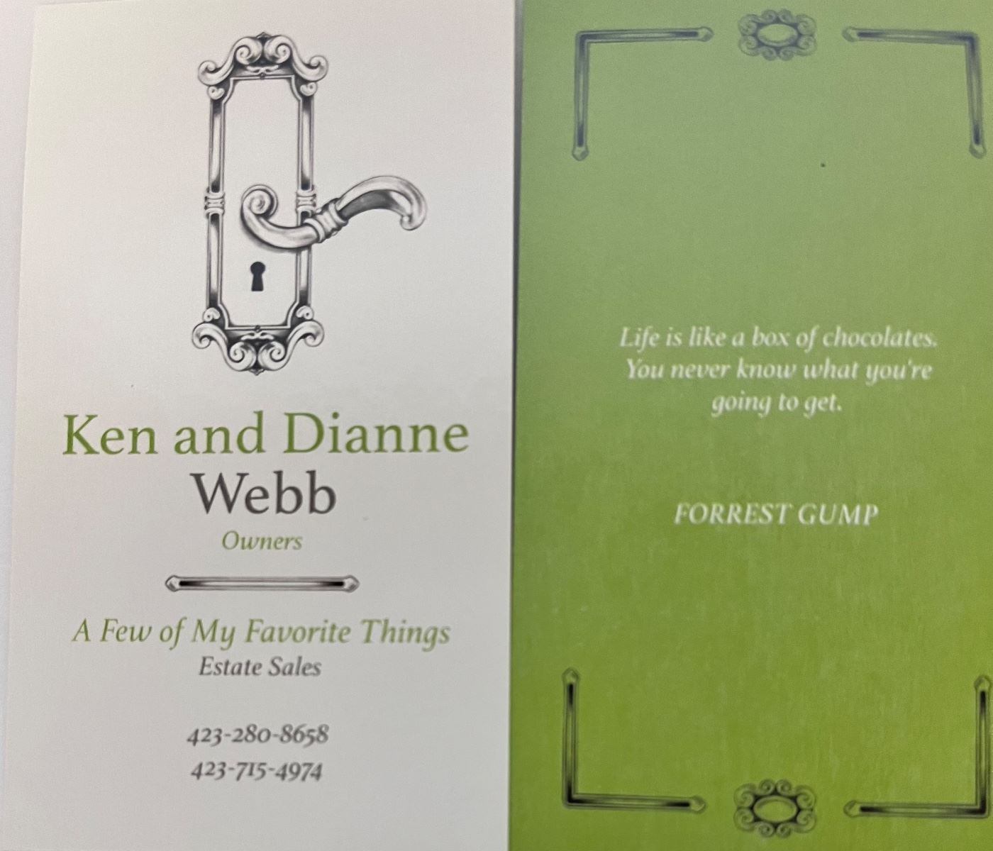 Give us a call. We would love to help you with your downsizing, move or loved ones Estate Sale. We will handle your personal effects with respect, dignity and care.