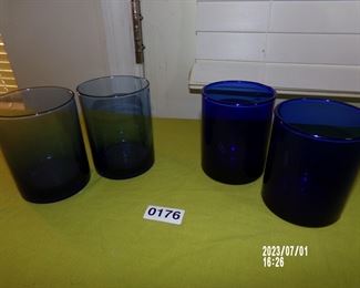 cobalt blue tumblers/highball glasses