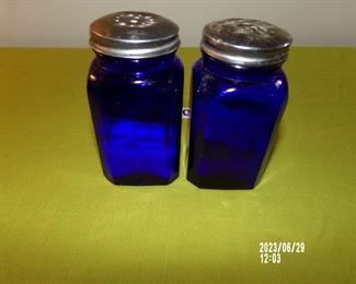 cobalt blue salt and pepper shakers