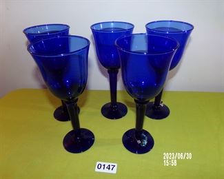 Cobalt blue wine glasses
