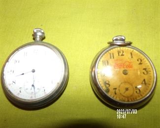 pocket watches  Coca Cola and Elgin