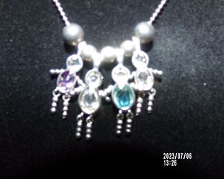 sterling silver birthstone pendant necklace