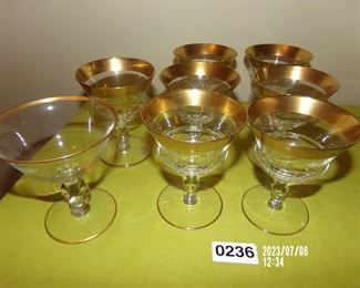 Vtg Minton champagne or sherbert glasses  gold encrusted