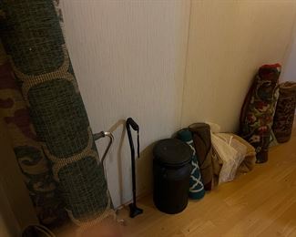 rugs, walking canes 