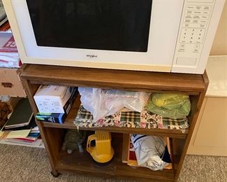 Microwave (works) and  cart 