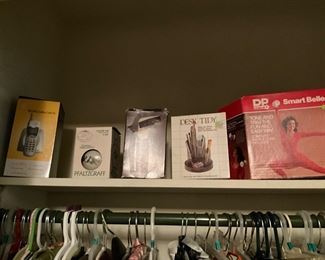 Boxed items in closet