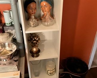Decor items in Living room; shelving unit for sale too