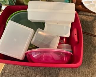 Lots of plastic storage items