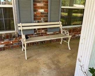 Bench on front porch