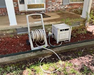 Reel, water hose, container