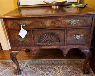 Antique burlwood lowboy