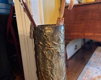 Brass relief umbrella stand
