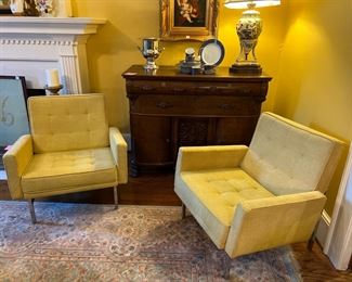 Pair of Knoll mid century modern arm chairs