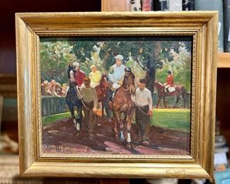 Fabulous oil painting of horses and jockeys