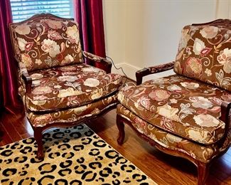 Matched pair of Bergere chairs
