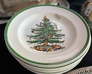 Set of Spode Christmas tree plates