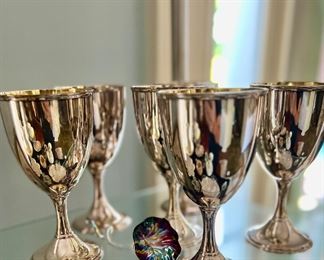 Sterling silver goblets and silverplate goblets