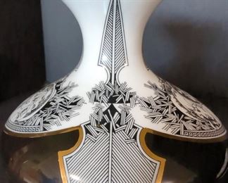 Beautiful Vintage Art Deco Style Vase and Matching Ashtray ~ Hollohaza Hungary