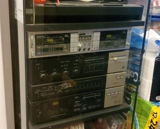 Pioneer Stereo System and Shelf