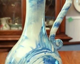 Blue & White Ceramic Pitcher