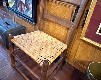 sweet old chair with a split white oak woven seat