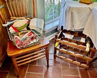 We have a set of 4 of these vintage oak chairs