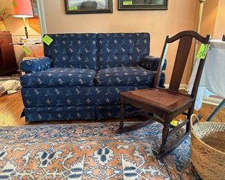 duck print on navy loveseat twin sleeper sofa