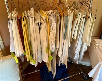 Tableclothes … we have card table size, round, rectangular, and oval! At least one of the rectangular ones is @144” long!!!!!