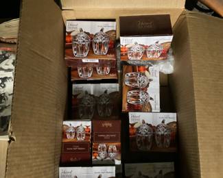 Shannon Crystal Acorn salt and pepper shakers 12 pairs in the original packages and 1 pair out of package