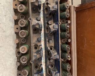 Pair of Ford V-8 heads, thought to be from a Crown Victoria 