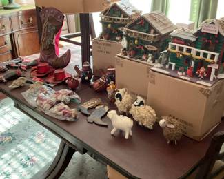 New Christmas ornaments, there are several of most of these ornaments. The upper three are Christmas Bird Houses