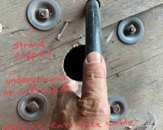 500 MCM Copper strand service cable approx 500” 