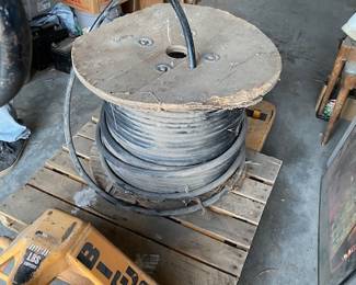 Spool of 500 mcm THHN copper strand wire used for large amperage service entrance cable, about 3/4” in diameter weighs 600+ lbs                                                                                  Also have 0/1 approx 50’ and 0/3 cables at approx 200’